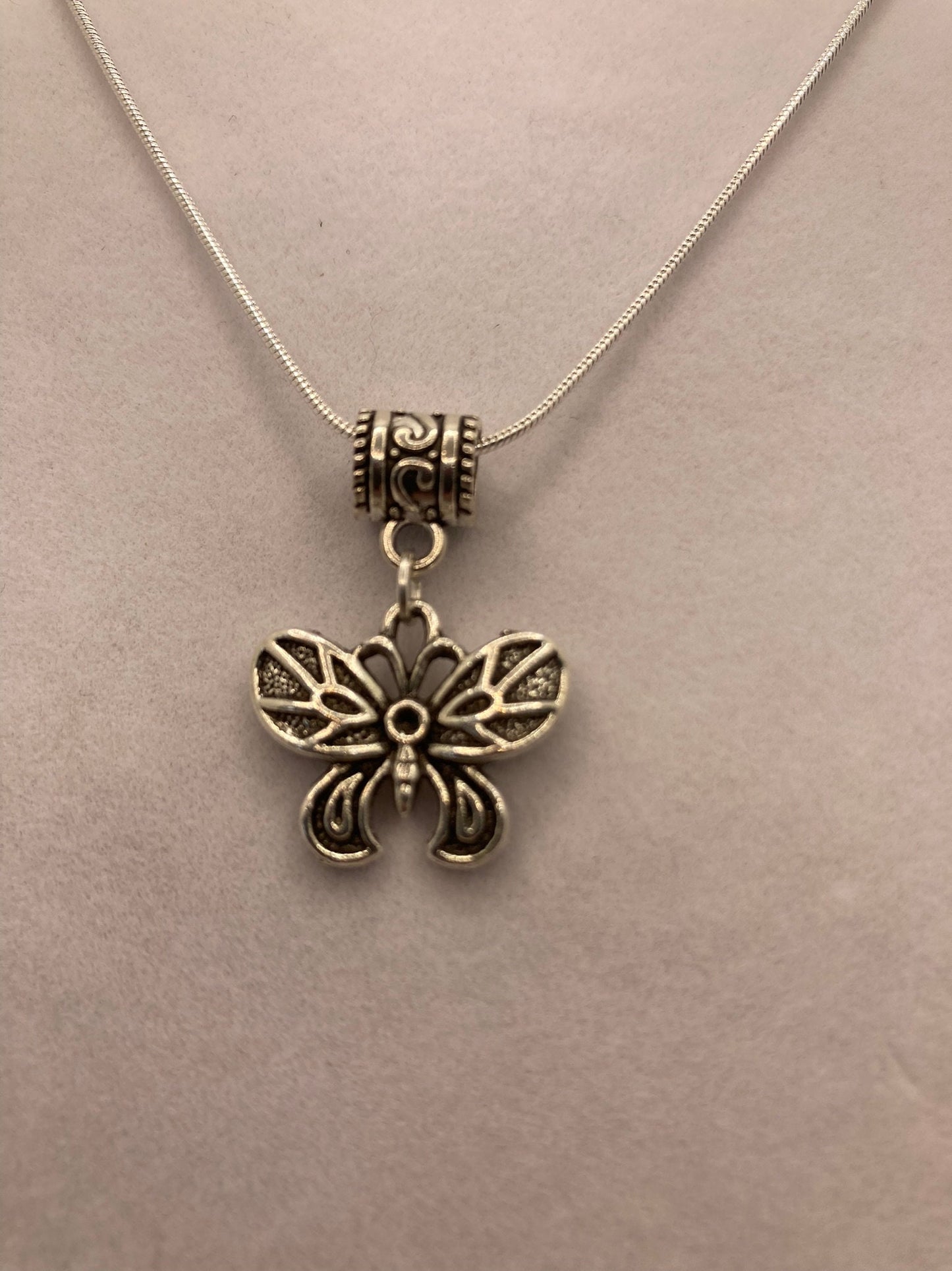 Butterfly Necklace with Specialty Chain, Southwest, Religious and Country Jewelry