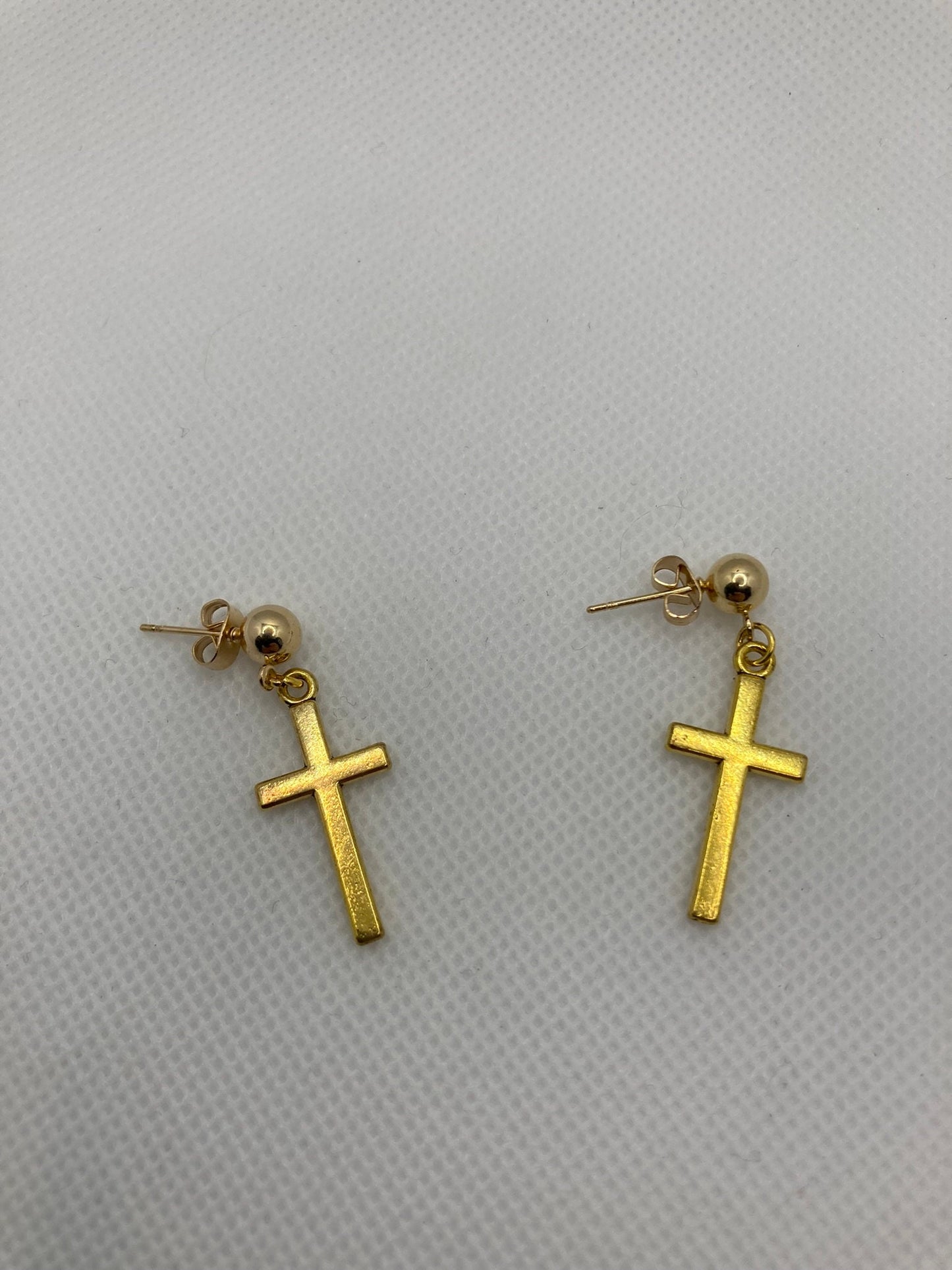 Gold cross earring Stud, dangle Earring, Religious, Southwest, Jewelry Style 5