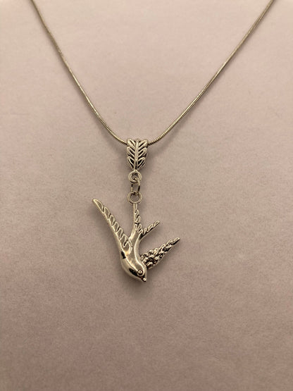 Silver Tone Bird Charm Necklace, for Bird and Animal Lovers with a 20 Inch Chain