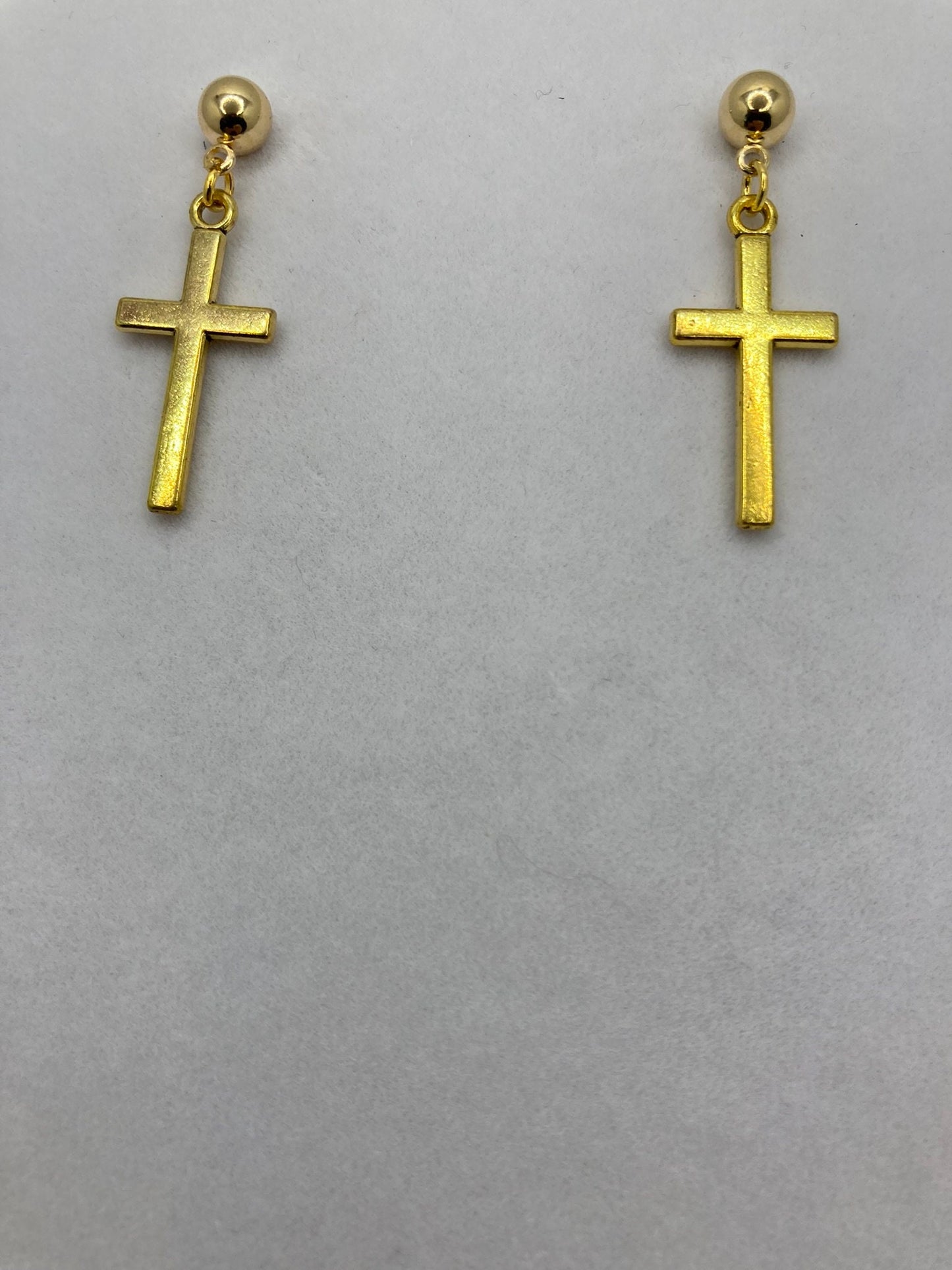 Gold cross earring Stud, dangle Earring, Religious, Southwest, Jewelry Style 5